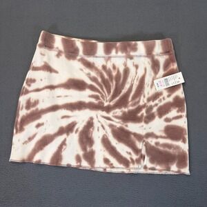 Pacsun Womens Sz Lg Waffle Knit Tie Dye Mini Skirt Cut Out Slit Y2K 30W 14L NWT